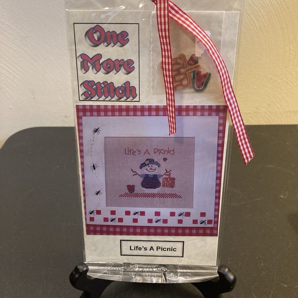 One More Stitch Snowman Life's a Picnic Cross Stitch Pattern & Charms Winter
